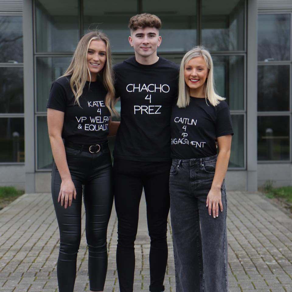 Katie Ryan (SU Vice President of Welfare and Equality), Christopher (Chacho) O’Neill  (SU President), Caitlin Connor (SU Vice President for Student Engagement)