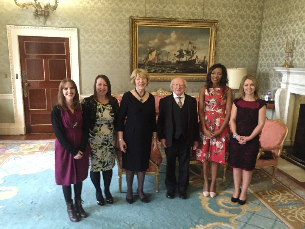 Julie with the president