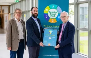 Representatives from DkIT receiving the Smarter Travel Bronze Award