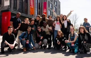 Group photo of some of the students involved in the BIP “Team Development of a Computer Game” 