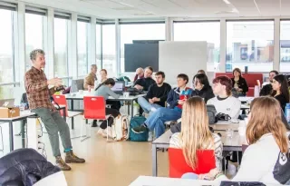 Group of Film & Television and Creative Media students with Jonathan Duggan on Erasmus+ Blended Intensive Programme at Avans University of Applied Sciences in Den Bosch, The Netherlands