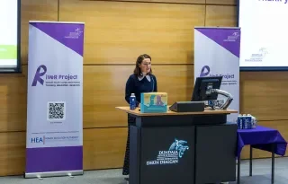 Erin McGreehan T.D. launching the 'In Their Shoes' workshops