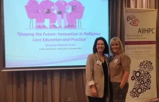 Ann Everitt-Reynolds and Liz Murphy at “Shaping the Future: Innovation in Palliative Care Education and Practice” event