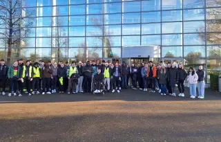 Business students before their 5k 'Run and Roll'