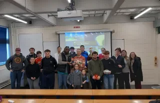 Mechanical Engineering students at the Christmas Mario Kart Tournament