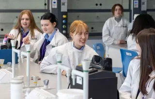 Students exploring microbiology in the DkIT labs