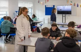 Students from Drogheda educate together with science student Katie Bolger and Dr Orla Sherlock