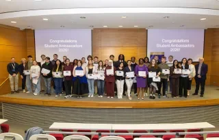 Elevate Award winners and student ambassadors pictured with mentors and DkIT staff at the awards ceremony