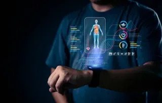 Person with medical hologram in front of them