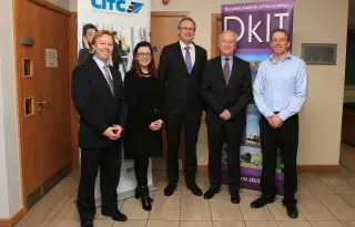Pictured (l-r) are Anton Barrett, Head of Lifelong Learning, DkIT; Marcella Rudden, Head of Enterprise, Cavan Local Enterprise Office; Michael Mulvey, PhD, DkIT President; Vincent Reynolds, Chief Executive, Cavan Innovation & Technology Centre and Neil Larkin, DkIT Lecturer at the launch of the new Cert in Data Analytics for Business course at CITC.