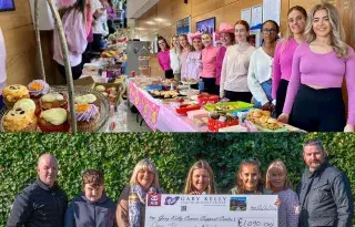 General Nursing students sale and presenting funds to the Gary Kelly Cancer Support Centre