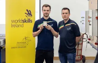 Adam Doherty pictured with DkIT lecturer Bernard O'Hare