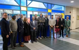 Students from DkIT’s Masters in Building Surveying who presented their dissertation topics, pictured with James Lonergan from SCSI and lecturers