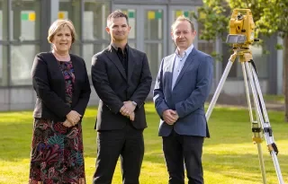 Dr Breda Brennan, DKIT Head of School of Engineering, Kevin Hollingsworth, Managing Director of Omega Surveying Services, Dr Phil Bradley, DkIT Building Surveying Programme Director