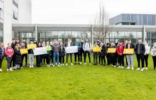 Business students who raised money for cancer charities