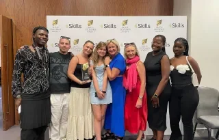 Winning Team with friends and family