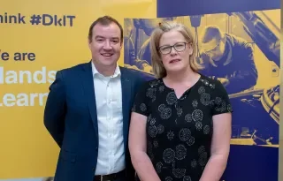 Chris Gordon, pictured with DkIT Lecturer, Angela Hamouda