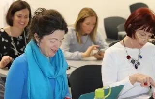 Attendees taking part in the CitizenSchool demonstration 