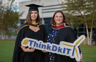 DkIT Students Union President & BB in Business & Management graduate, Maria Maguire (Right) from Cooley, Co. Louth is pictured with Katie Wyer (Left) from Donaghamede, Co. Dublin who received her MSc in Agricultural Biotechnology at conferring in Dundalk Institute Of Technology (DkIT)