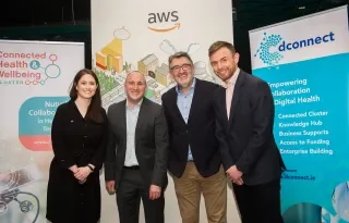 Niamh Ferris, Healthcare Account Manager, Amazon Web Services Breanndán Casey, Connected Health & Wellbeing Cluster Manager, DkIT Carl Power, Director dConnect Digital Health Innovation Hub, DkIT Mark Finlay, Head of Ireland Public Sector, Amazon Web Services