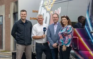 David Connolly, Garrett Duffy and Lavina McGahon RDC at LMFM Roadcaster
