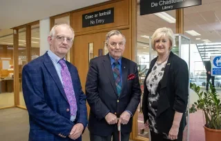 Dr. Diarmuid O'Callaghan, DkIT President, General de Chastelain & Dr. Sheila Flanagan, Vice President for Academic Affairs & Registrar
