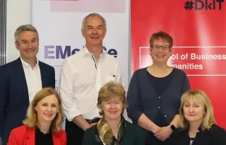 Pictured in photo: Back row, left to right: Prof. Klaus Sailer (HEInnovate Expert Group); Prof. Pauric McGowan (Ulster Business School); Dr. Kelly Smith (EEUK & ISBE). Front row, left to right: Annmarie McHugh (EMeRGe, DkIT); Dr. Therese Moylan (IADT & CEEN); Prof. Colette Henry (EMeRGe, DkIT)