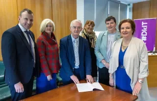 Dr Niall McVeigh, Director of Cavan Institute, Dr Sheila Flanagan, Dr Diarmuid O'Callaghan, Martina Rooney, Director of Monaghan Institute, Dr Fiona McGrath, ACEO CMETB,  Dr Patricia Moriarty, Head of School of Business and Humanities DkIT