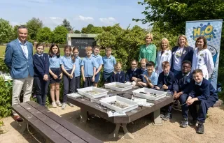 H20 Heroes team at St Oliver Plunkett's NS Blackrock with Nationwide