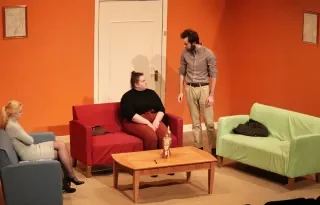 (L-R) Amy McGovern as Estelle Rigault, Lauren Colhoun as Ines Serrano and Pat Kerly as Joseph Garcin 