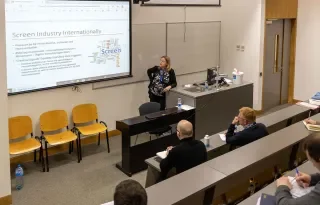 Eleanor McSherry from UCC delivering a talk at ISSS 2022