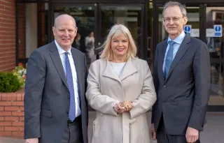 Minister Mary Mitchell O’Connor, TD attends North East Further & Higher Education Alliance meeting in Newry today with Brian Doran, Chief Executive of Southern Regional College (left) and Dr. Michael Mulvey, DkIT President (right).