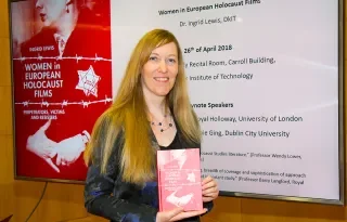 Lecturer in the Department of Creative Media, Arts and Music at DkIT, Dr. Ingrid Lewis at launch of new book: ‘Women in European Holocaust Films: Perpetrators, Victims and Resisters’
