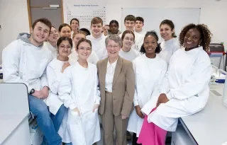  Professor Jocelyn Bell Burnell with DkIT Science students