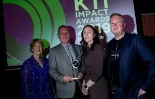 Pictured (from left) are Dr Alison Campbell, Director at KTI; Neil McLoughlin, Technology Transfer Manager, DkIT; Dr Anita Finnegan, CEO & Founder, Nova Leah and Professor Dr Fergal McCaffery, Director, Regulated Software Research Centre at DkIT at the KTI Impact Awards 2019. 