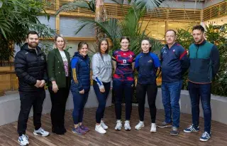 Representatives from DkIT and Louth LGFA launching the Female Athlete Health Programme