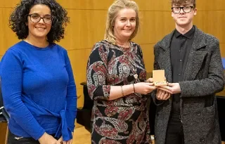 Annalisa Monticelli, Lecturer, DkIT; Dr Adèle Commins, Head of Department of Creative Arts, Media and Music, DkIT; Lee Harding;