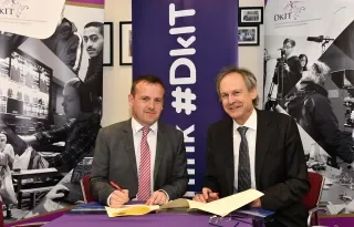 DkIT President, Michael Mulvey, PhD, with Enda Grace, MD of Dundara Television & Media launch new Television & Media Summer Academy