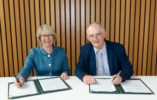 MU President Professor Eeva Leinonen and Dr Diarmuid O’Callaghan, President of DkIT