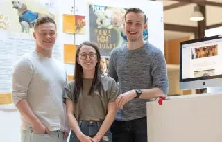 4th Year DkIT Creative Media Students, Alex Clarke, Aisling Conlon, Alex Clarke & Matthew Turnbull of the Paws for Thought project at Fís 2018.