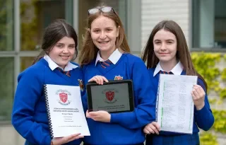 Pictured from left are: Aoife McQuillan, Ciara Gorham and Kayla Darby, students from St Vincent's Secondary School, Dundalk