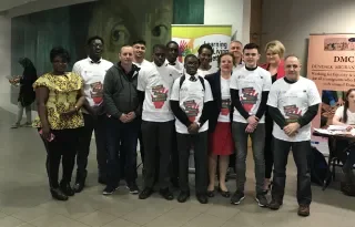 Dr. Colletta Dalikeni (center) with some of the speakers and participants prior to the event. 