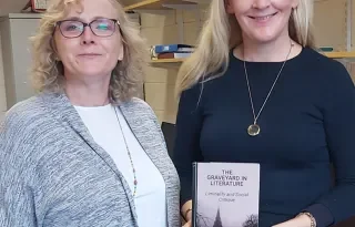 Dr Fiona Fearon and Dr Aoileann Ní Éigeartaigh, Department of Humanities, DkIT, at the launch of their book The Graveyard in Literature: Liminality and Social Critique (2022)