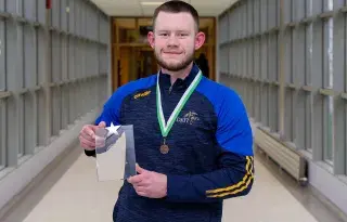 Tadg Reilly with his bronze medal and Leinster Star Award