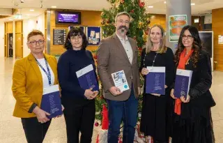 Thomas Tobin with the book editors