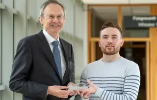  DkIT President, Dr. Michael Mulvey and DkIT Engineering Student, Warren Stevely, winner of the Enterprise Ireland National Student Entrepreneurship Awards 2018