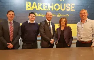 L-R Anthony Murray (Placement Office, DkIT) Dr Gerard Corkery (School of Health & Science, DkIT), Aidan Browne (Innovation & Business Development Manager, DkIT), Alison Cowzer (Marketing and Innovation Manager East Coast Bakehouse), and Colin Cooney (DkIT)