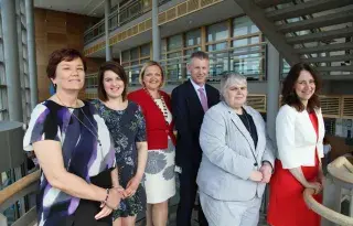 Dr. Kathleen Nallen, Head of Midwifery Section, DkIT; Kate Finnamore, Higher Diploma in Midwifery student, DkIT; Essene Cassidy, President of NMBI; Dr. Myles Hackett, Head of Department of Nursing, Midwifery and Health Studies, DkIT