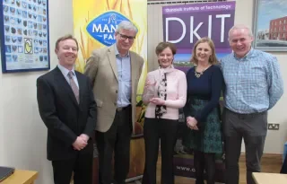 From L-R: Anton Barrett (DkIT), Vincent Carton (CEO - Manor Farm), Zandra Montgomery (Course Prizewinner), Annmarie McHugh (DkIT), Justin Carton (Director - Manor Farm)