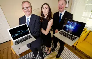Co-founders of medical device cybersecurity company Nova Leah (from left) Peter Finnegan, Anita Finnegan (CEO) and Dr Fergal McCaffery.